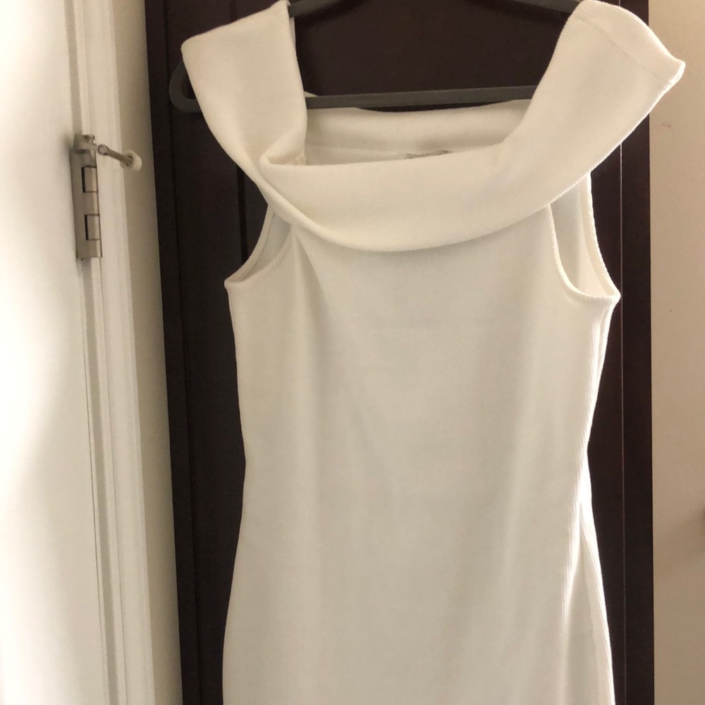 Off White Ribbed Dress